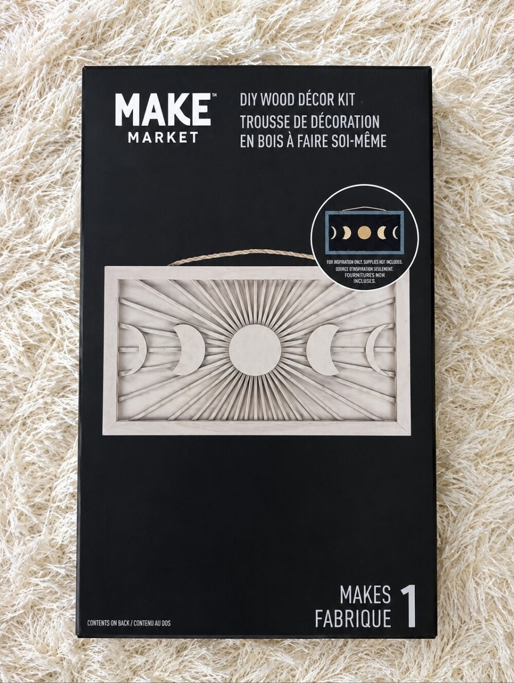NWT MAKE Market DIY Wood Décor Kit DIY Moon Phase Wall Art - Size 13.5" x 7.6"